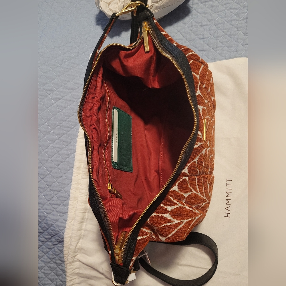 Hammitt *Morgan* Texas Tapestry Crossbody | EUC | Gold Accents | Black Leather - Picture 2 of 5
